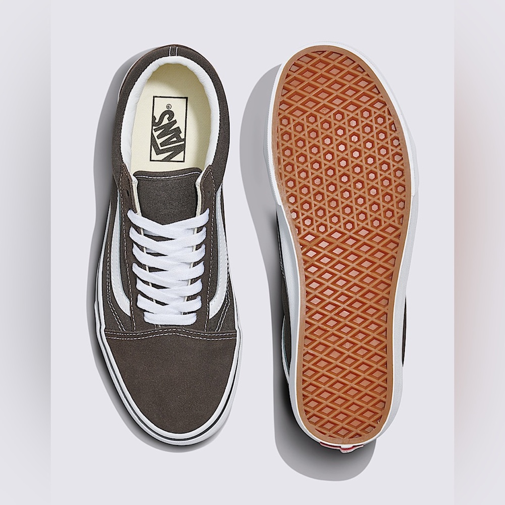 Vans Old Skool Brown and White Canvas Sneakers - Picture 3 of 11